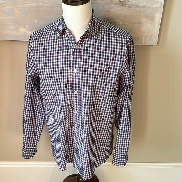 Boss by Hugo Boss blue/purple plaid regular fit button down shirt - Picture 2 of 8